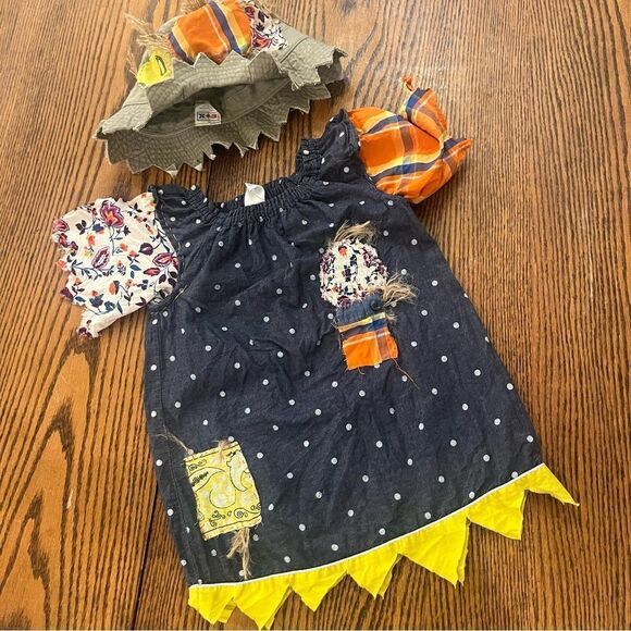 Girl’s 2T Scarecrow Costume Hat & Dress Handmade - Picture 16 of 16